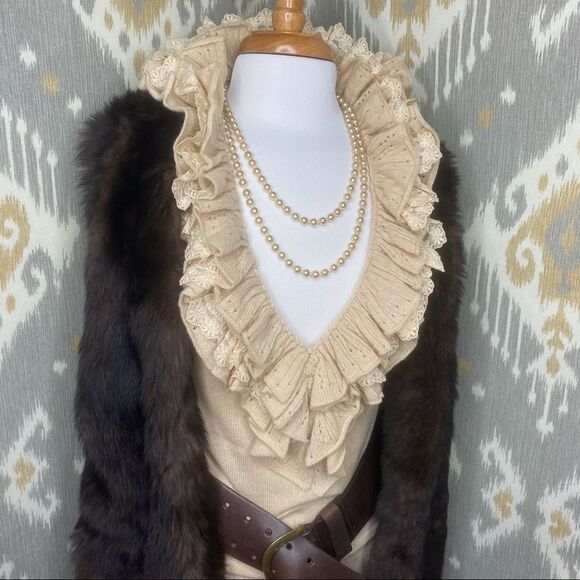 Ralph Lauren Sable Brown Lamb Shearling Vest - Picture 11 of 14